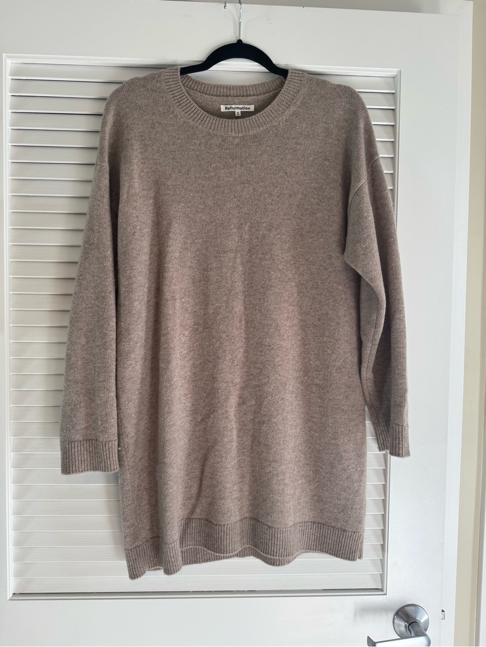 Reformation Crewneck Sweater Dress - Oatmeal